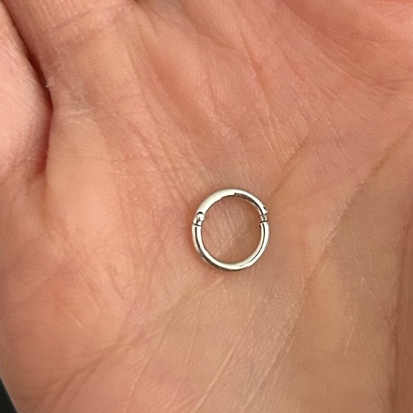 Astley Clarke 14 carat white gold Tiny Halo Single Hoop